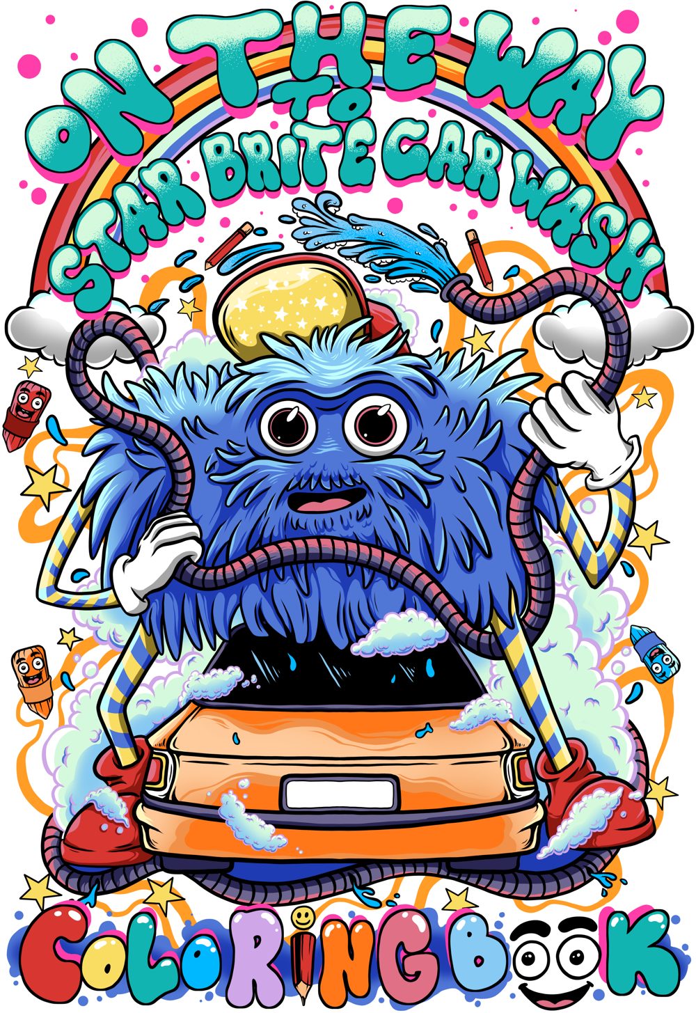 On the Way to Star Brite Car Wash coloring book cover