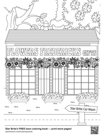 Frederick's Flowers (91 years) coloring page
