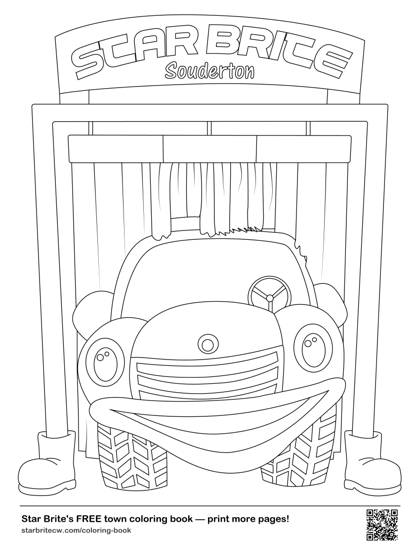 Star Brite — the wash tunnel coloring page