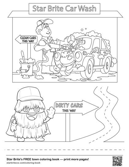 Clean cars this way! coloring page