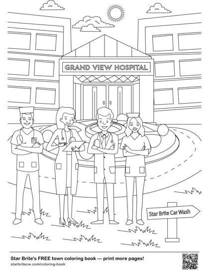 Grand View Hospital coloring page