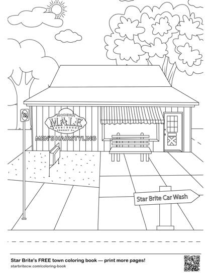 Modern Male Barbershop coloring page