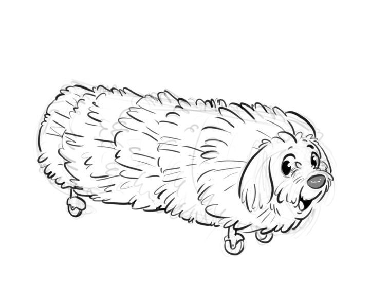 Behind the scenes: sketch of a Star Brite character