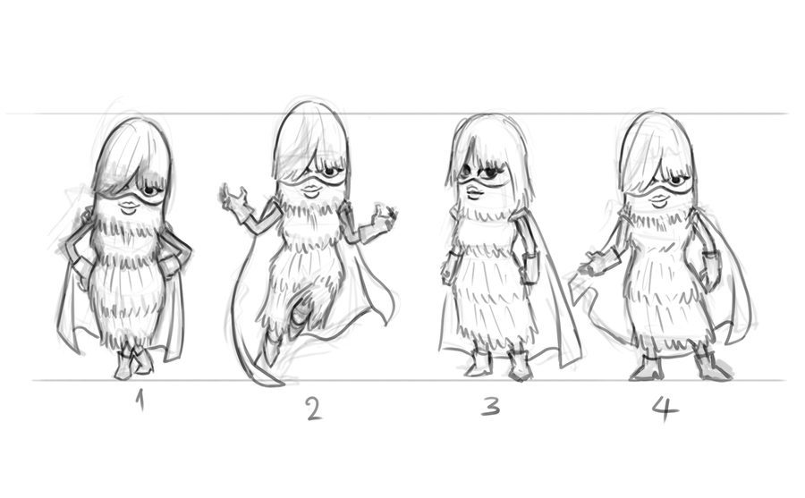 Behind the scenes: sketch of a Star Brite character